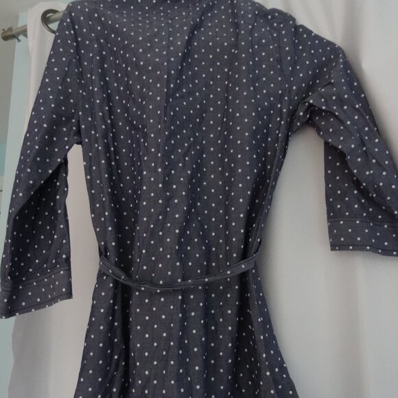 girls Faded Glory size XL polka dot button up blouse with belt - Picture 3 of 6